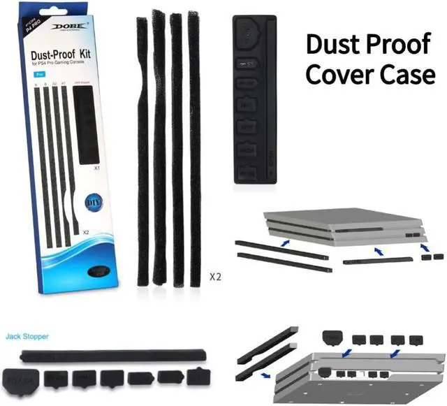 Main image of Dust Proof Kit Case Cover Filter Mesh Jack Stopper Pack Kits For PS4 Pro Gaming Console DAM