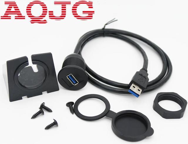 Main image of 1m USB 3.0 Male to Female AUX Flush Mount Cables Car Mount Extension Cable For Car Truck Boat Motorcycle Dashboard Panel