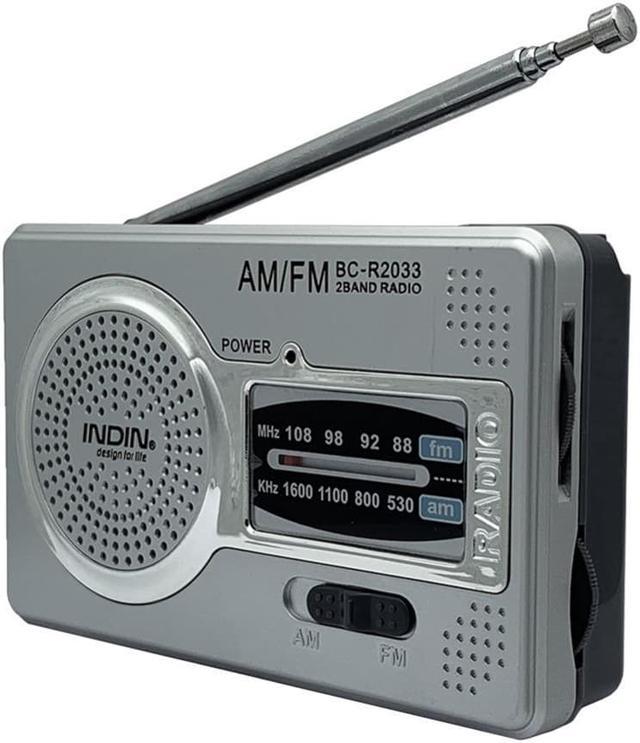 Silver Grey Portable Light Radio AM FM Dual Band for Elderly Household  Supplies Handheld Radio Receiver Gift Internal Power Cables 