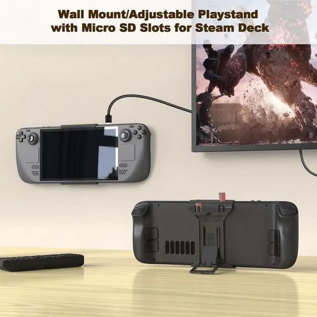 Main image of Game Console Holder Portable Desktop Bracket Non-Slip Console Host Bracket Wall Mounted Game Accessories for Steam Deck