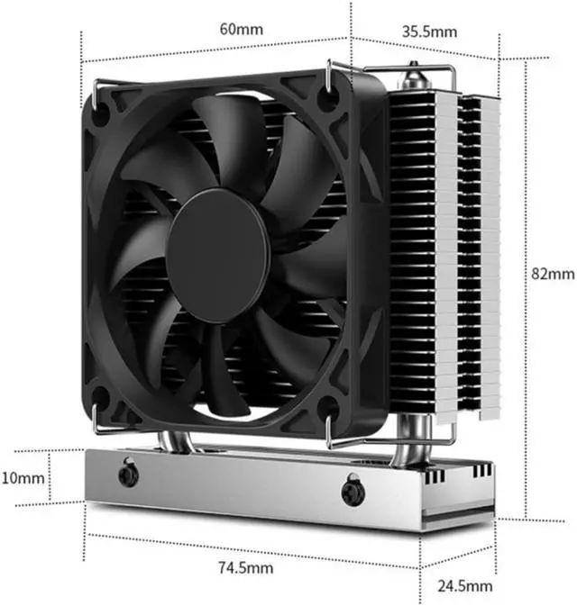 Main image of M.2-THREE M2 2280 Solid State Hard Disk Heat Sink with 6010 Fan SSD Radiator PCI-E 4.0/5.0 Aluminum Heatsink Cooling Thermal Pad