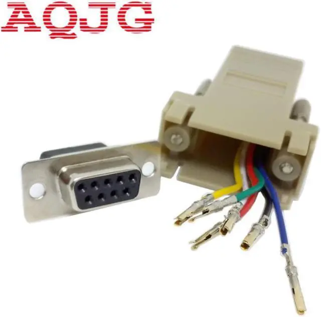Main image of 10pcs DB9 Female to RJ45 Female DB9 to RJ45  Adapter Connector  rs232 modular cab-9as-fdte to rj45 db9 for Computer AQJG