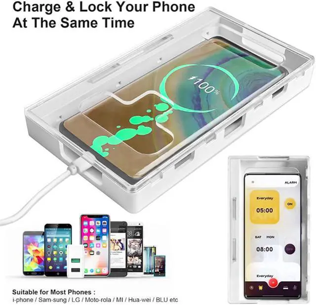 Main image of Portable Self-Control Timer Lock Container Bin Universal Mobile Phone Self-discipline Timing Case Box for Kids Student