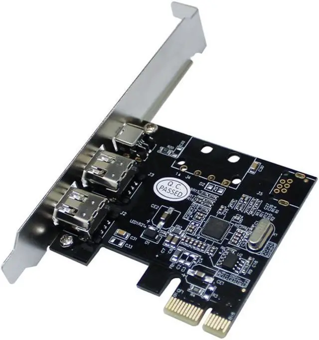 Main image of PCI-E 1X to 16X 1394 DV Video PC Capture Expansion Card with 6 Pin to 4 Pin Firewire Pcie Adapter Card Desktop Computer 3 Port