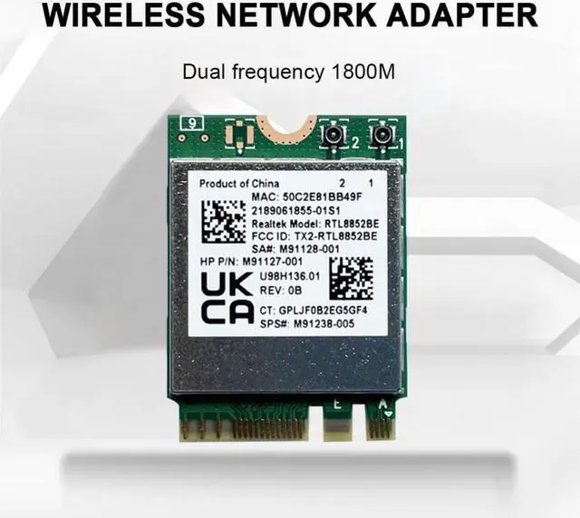 Main image of 2.4G 5G Internal Network Adapter Dual Band 1800M WiFi Adapter Bluetooth-compatible 5.2 WiFi Dongle Adapter NGFF M.2 Accessories