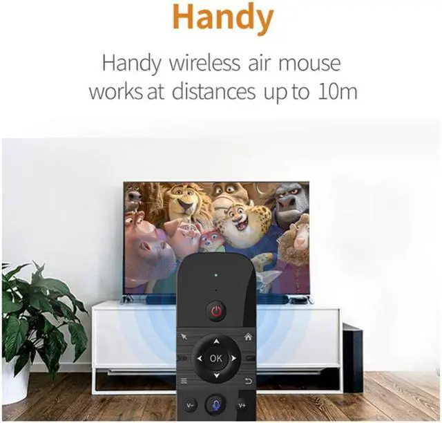 Main image of Air Mouse TV Remote Control 58 Keys Wireless Keyboard 2 in 1 TV Controller with USB Receiver Micro USB Charging for Smart TV Box