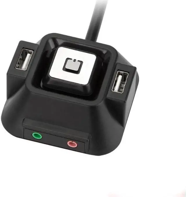 Main image of 1.2m Desktop Computer PC Case Power Supply on/off Reset Button Switch Extender Cable with Dual USB Port Dual Audio Plug