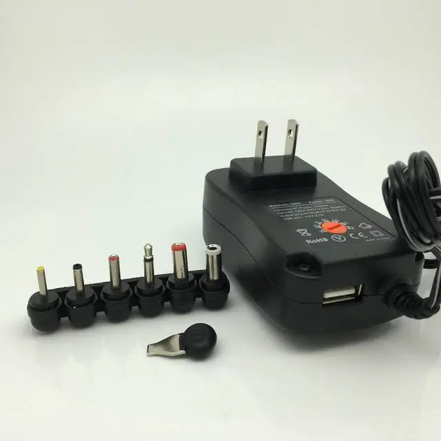 Main image of 1PCS 30W Universal AC Wall Plug in Power Adapter 3v 4.5v 5v 6v 7.5v 9v 12v 2.5A charger with 6pieces tip Switching power supply