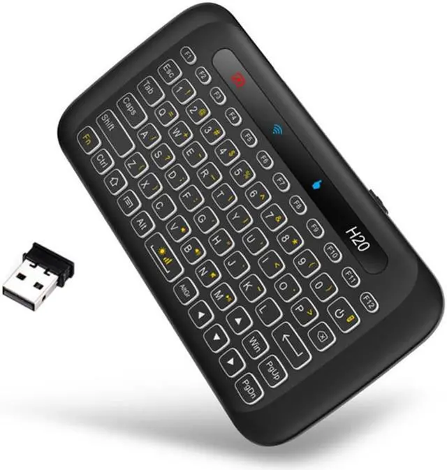 Main image of 2.4GHz Wireless Keyboard IR Leaning Remote Control Keyboard Touchpad Colorful LED Adjustable Brightness with USB Dongle Receiver