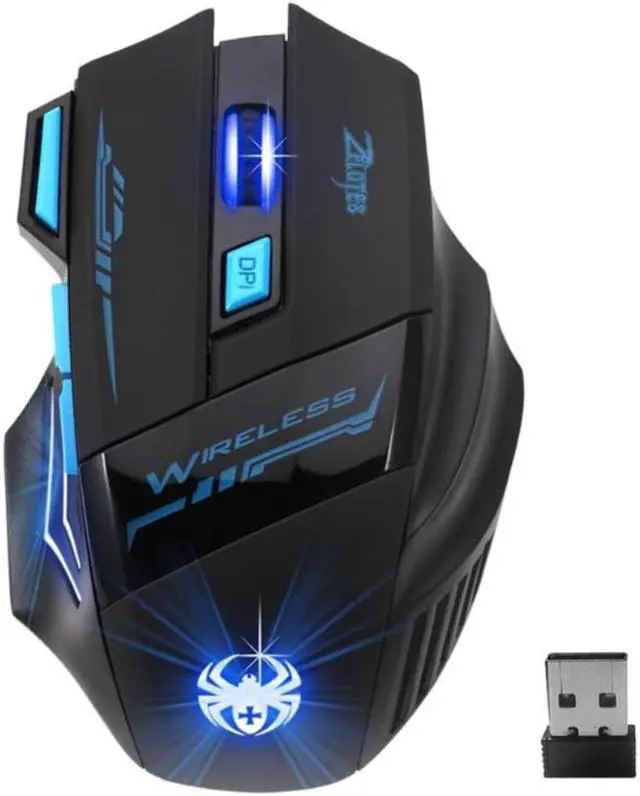 Main image of ZELOTES F14 2.4GHz Wireless USB Optical Mouse 2400DPI 7 Buttons Mice LED Adjustable Ergonomic Gaming Mouse for PC Computer