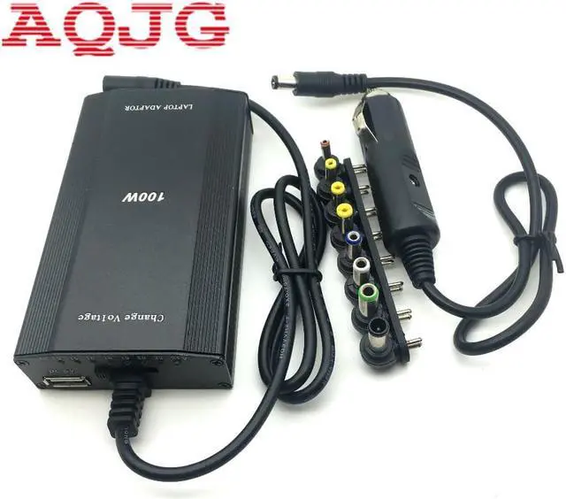 Main image of 100w universal laptop AC DC power laptop adapter car charger for laptop with USB Power Charger EU Plug