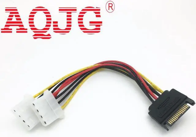 Main image of 10pcs dual 2 port IDE 4Pin Female to SATA 15p Male Y Splitter 10cm Power supply Extension Cable for 2.5 Hard Disk Drive HDD