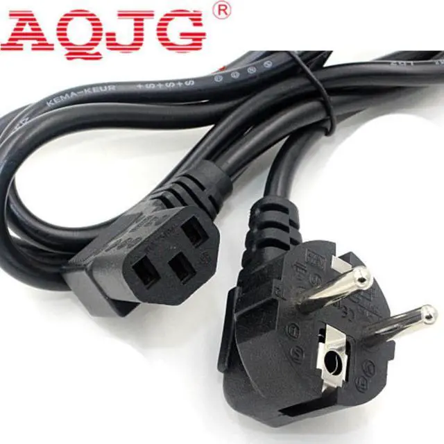 Main image of EU PDU UPS AC Power Cord,European 3Pin Male Plug to IEC 320 C13 Up Angled Power Adapter Cable For Wall Mount TV