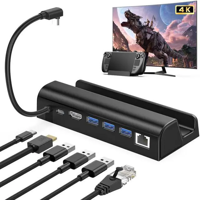 Main image of Video Converter Dock Station 6 in 1 HUB Hub Holder Dock USB Type C Portable Stand Handheld Base HDMI-compatible for Game Console