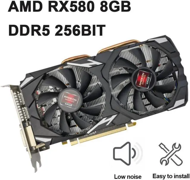 Main image of RX580 Graphics Card 8GB DDR5 256Bit Video Card Dual Cooling Fan Low Operation Noise Desktop Computer PC Accessories
