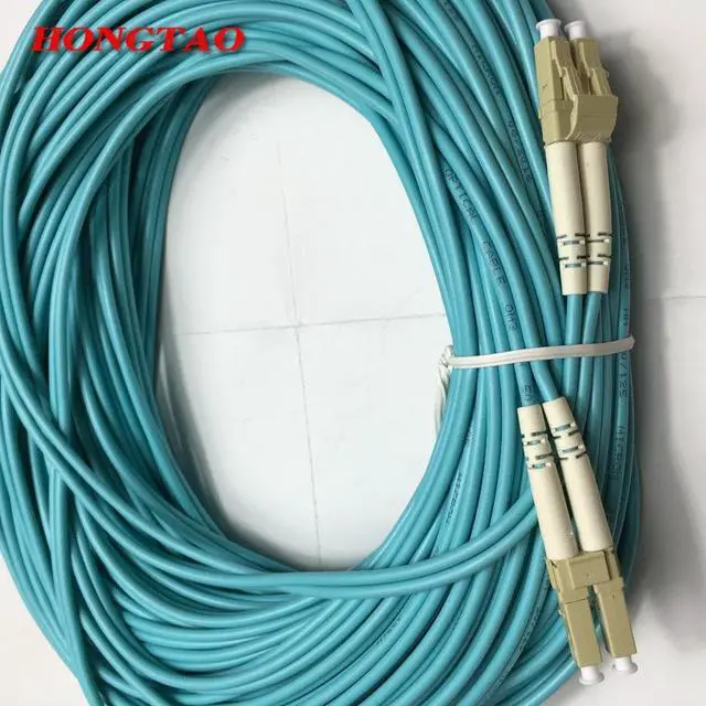 Main image of 110M LC-LC DUPLEX 10 GIGABIT 50/125 MULTIMODE FIBER OPTIC CABLE OM3 AQUA 10GB,PATCH CORD JUMPER