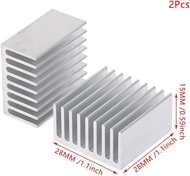 Alt view image 5 of 7 - 2Pcs Extruded Aluminum Heatsink Radiator Heat sink Cooler for Electronic LED Chip Cooling Heat Dissipation 28*28*15MM