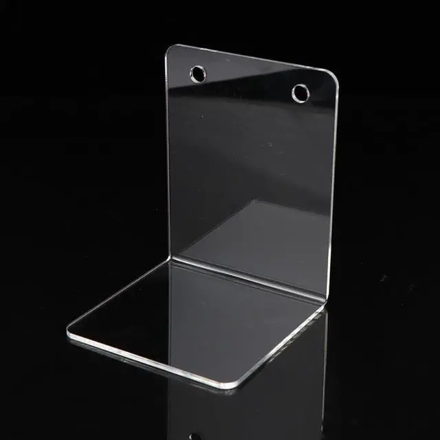 Alt view image 3 of 4 - Acrylic Bookcase Stand Desk Decorative L-shaped Bookends Picture Book Album Display Compartments Storage Book Clips