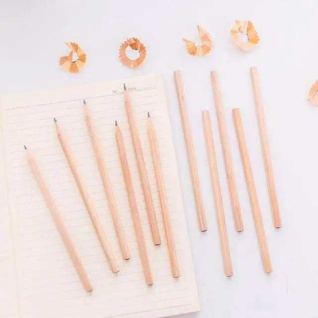 Alt view image 6 of 7 - Natural Wooden Pencil Hexagonal Non-Toxic Standard Pencil Drawing Primary School Students Learning Office Sketching Pencil