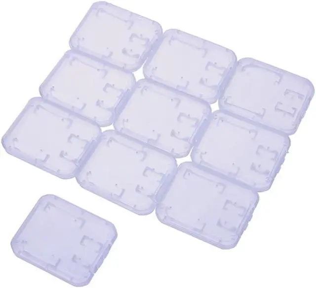 Alt view image 6 of 7 - 10Pcs Clear Plastic Memory Card Case stick Micro SD TF Card Storage Box Protection Holder