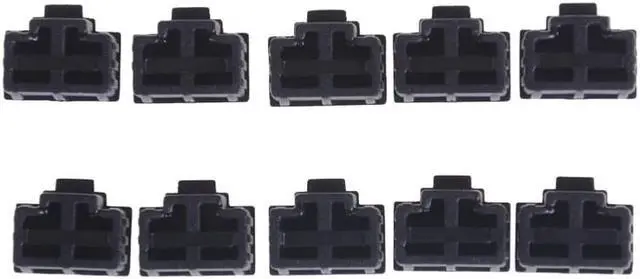 Alt view image 6 of 7 - 10 Pcs Black Ethernet Hub Port RJ45 Anti Dust Cover Cap Protector Plug for RJ45 Female Jack