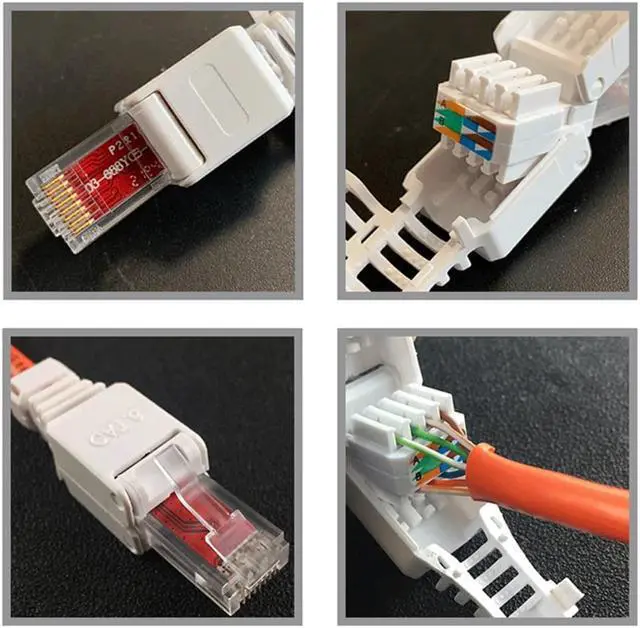 Alt view image 3 of 4 - Tool Free Crimp Plug RJ45 CAT6 Connector Ethernet Terminal Plug 23AWG to 26AWG