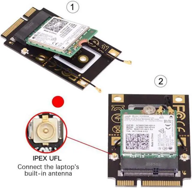 Alt view image 4 of 4 - M.2 NGFF To Mini PCI-E USB Adapter For M.2 Wifi Bluetooth Wireless Wlan Card Intel AX200 9260 8265 8260 For Laptop