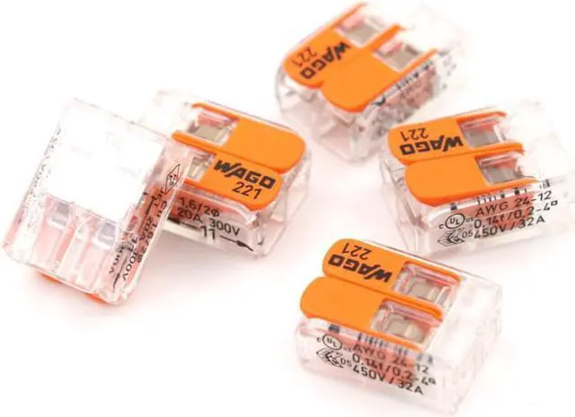 Alt view image 2 of 4 - 5 Pcs Hot Sale Wago 221-412 LEVER-NUTS 2 Conductor Compact Connector 10 PK Copper Wire Junction Reusable Wire Terminal Connector
