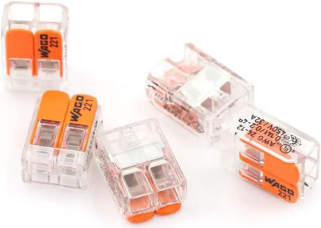 Alt view image 3 of 4 - 5 Pcs Hot Sale Wago 221-412 LEVER-NUTS 2 Conductor Compact Connector 10 PK Copper Wire Junction Reusable Wire Terminal Connector