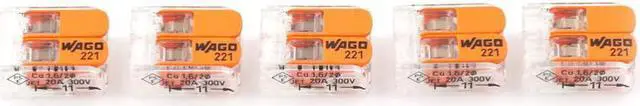 Alt view image 4 of 4 - 5 Pcs Hot Sale Wago 221-412 LEVER-NUTS 2 Conductor Compact Connector 10 PK Copper Wire Junction Reusable Wire Terminal Connector