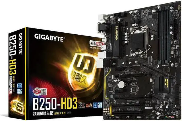 Main image of B250 HD3 Desktop Motherboard LGA 1151 Support 6th/7th-Gen i7 i5 i3 DDR4 64GB M.2 SSD