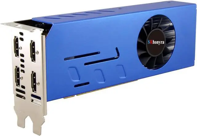 Main image of SRhonyra GTX 750 Ti 4GB Graphics Card, 4 HDMI Outputs, Dual-slot-width 128-bit GPU for Quad Setup. Built for stock trading, screen splicing, monitoring, etc. Powered by PCI Express 3.0 16X
