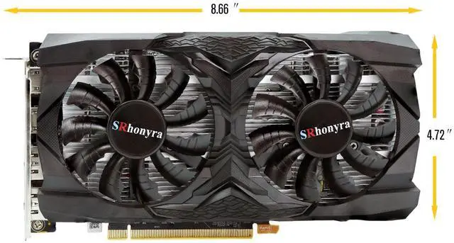 Alt view image 7 of 7 - SRhonyra RX 5600 XT 6GB Graphics Card, GDDR6 192-Bit, 8-Pin PCIe Connector, 6 x HDMI 2.1 Outputs, PCIe 4.0 x 16 GPU for Stock Trading, 3D Rendering, Monitoring, Retail Display