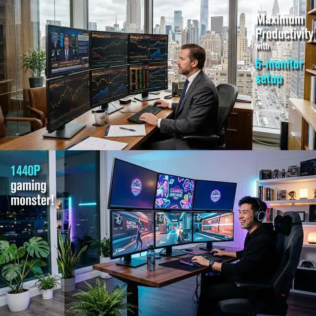 Alt view image 5 of 7 - SRhonyra RX 5700 XT 8GB Graphics Card, GDDR6 256-Bit 6 Monitor Video Card, 8-Pin PCIe Connector, 6 x HDMI 2.1 Outputs, PCIe 4.0 x 16 GPU for Stock Trading, 3D Rendering, Monitoring, Retail Display