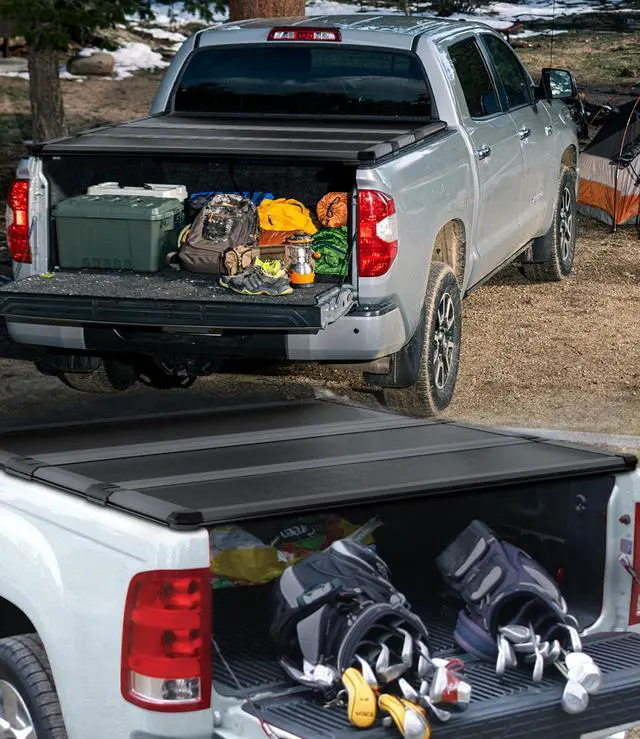 Alt view image 6 of 7 - TIPTOP Tri-Fold Hard Tonneau Cover Truck Bed FRP On Top For 2016-2023 Tacoma 5ft Bed (60.5") | TPM3 |For Models With or Without The Deck Rail System|