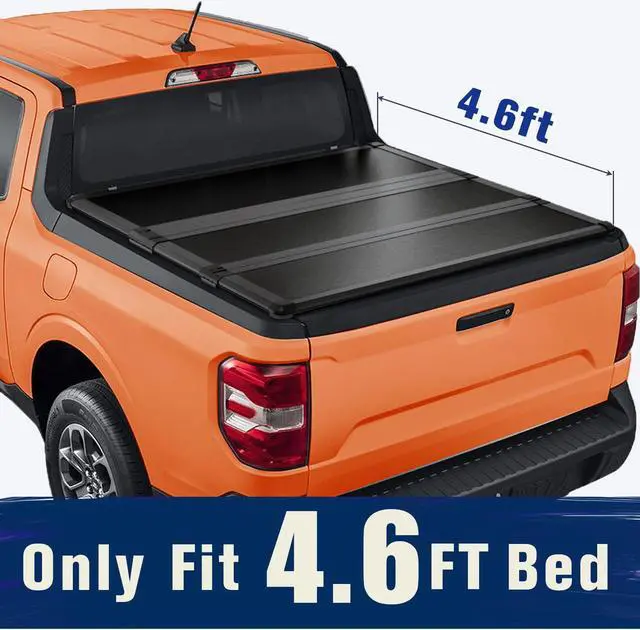 Main image of TIPTOP Tri-Fold Hard Tonneau Cover Truck Bed FRP On Top For 2022 2023 Ford Maverick 4.6ft Bed (54.4") | TPM3 |