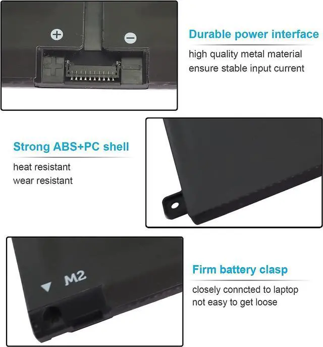 Alt view image 3 of 7 - 53Wh H5CKD 15V Battery for Dell Inspiron 7506 7405 7306 7300 7500 5406 5400 2-in-1 Silver 5502 5501 5402 5401 5505 5300 5301 5508 5509 Latitude 3410 3510 Vostro 5502 5501 5402 5401 p102f p126g 9077G