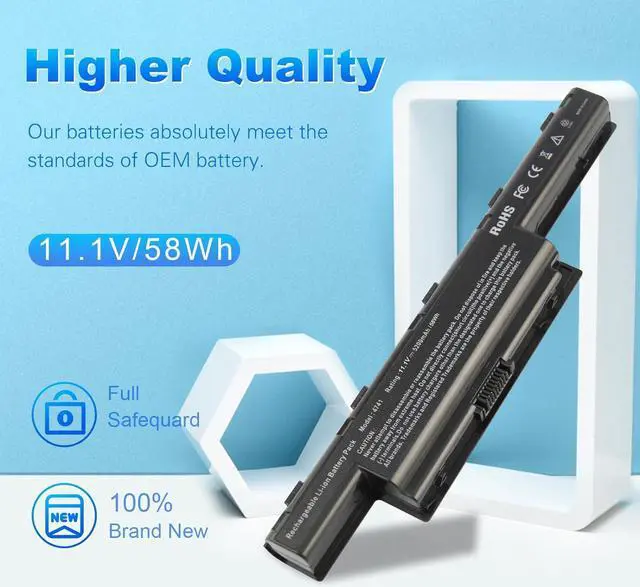 Alt view image 2 of 7 - Laptop Battery for Gateway NE56R NE56R31U NE56R41U NV53A NV53A24U NV55C NV55C03U NV59C [6-Cell 5200mAh/56Wh] - High Performance -Futurebatt