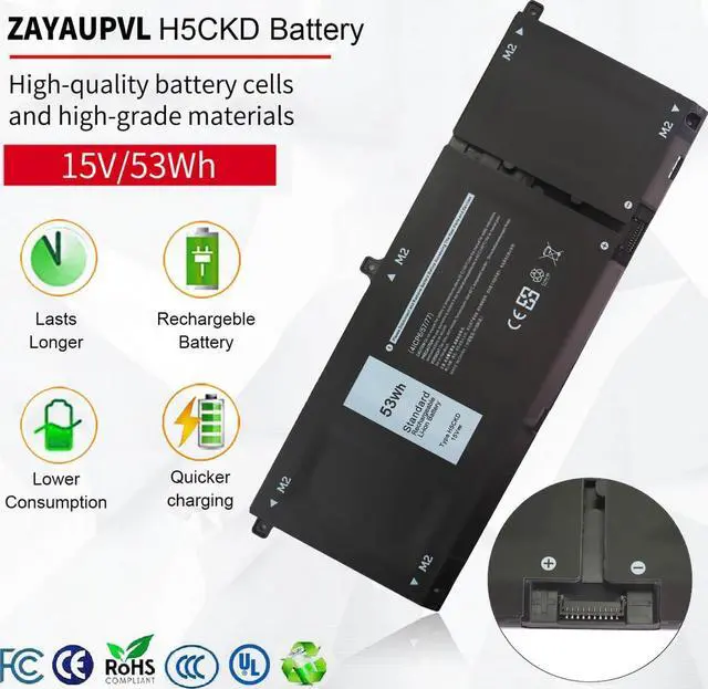 Alt view image 2 of 5 - ZAYAUPVL H5CKD 53Wh Battery Replacement for Dell Inspiron 5300 5301 5401 5402 5408 5409 5501 5502 5508 5509,Inspiron 5400 5406 7405 7300 7306 7500 7506 2-in-1 Silver Latitude 3410 3510 Vostro 5502 15V