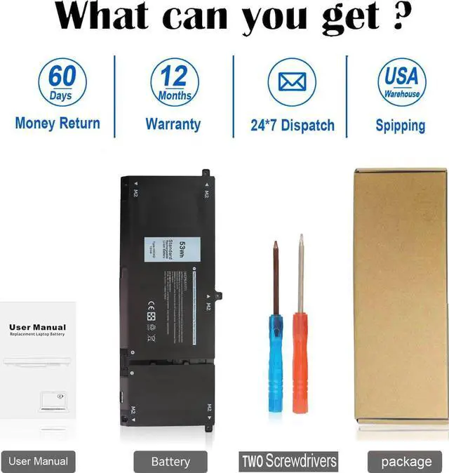 Alt view image 4 of 5 - ZAYAUPVL H5CKD 53Wh Battery Replacement for Dell Inspiron 5300 5301 5401 5402 5408 5409 5501 5502 5508 5509,Inspiron 5400 5406 7405 7300 7306 7500 7506 2-in-1 Silver Latitude 3410 3510 Vostro 5502 15V