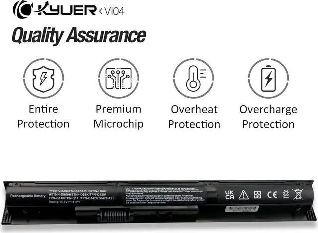 Alt view image 6 of 7 - VI04 756743-001 Battery Replacement for HP ProBook 440 G2 450 G2 TPN Q139 Q140 Q141 Q142 Q143 fit for HP Envy 14 15 17 Series Spare 756743-001 756745-001 756479-421 HSTNN-DB6K HSTNN-LB6K
