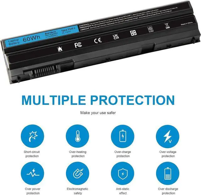 Alt view image 3 of 7 - T54FJ 8858X Laptop Battery for Dell Latitude E5420 E5430 E5520 E5530 E6420 E6430 E6520 E6530 Inspiron 15R (5520) 17R (5720) 17R (7720) 15R (7520) P/N:M5Y0X N4420 N4720 N5420 X57F1 N3X1D P15F P15G P16G