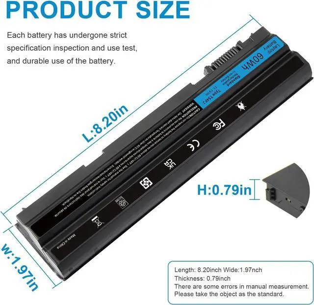 Alt view image 2 of 7 - T54FJ 8858X Laptop Battery for Dell Latitude E5420 E5430 E5520 E5530 E6420 E6430 E6520 E6530 Inspiron 15R (5520) 17R (5720) 17R (7720) 15R (7520) P/N:M5Y0X N4420 N4720 N5420 X57F1 N3X1D P15F P15G P16G