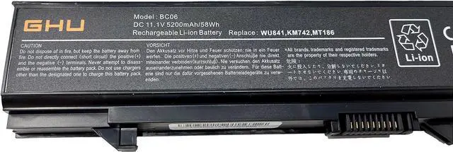 Alt view image 4 of 7 - GHU New Battery 58Wh Compatible with Dell Latitude Laptops E5400 E5410 E5500 E5510 Replacement for Part # RM661 KM970 RM649 MT322 PW640 KM668 KM752 KM970 WU841 T749D KM760 KM742 5200 mAh