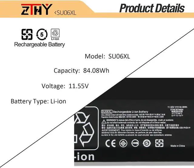 Alt view image 3 of 7 - ZTHY SU06XL Battery Replacement for HP Spectre X360 15-DF 15T-DF 15-DF0XXX 15-DF1XXX 15T-DF100 15-DF0013DX 15-df1033dx 15-DF0033DX 15-DF1043DX 15-DF0043DX 15-DF0070NR L29048-271 L29184-005 SU06084XL