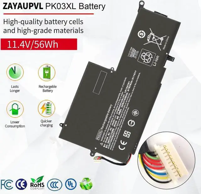 Alt view image 4 of 6 - PK03XL 789116-005 Battery for HP Spectre X360 13-4101dx 13-4102dx 13-4103dx 13-4105dx 13-4100dx 13-4110dx 13-4001dx 13-4002dx 13-4005dx 13-4116dx 13-4197dx 13-4125nr 13-4195nr 13-y034cl 13-y0xx