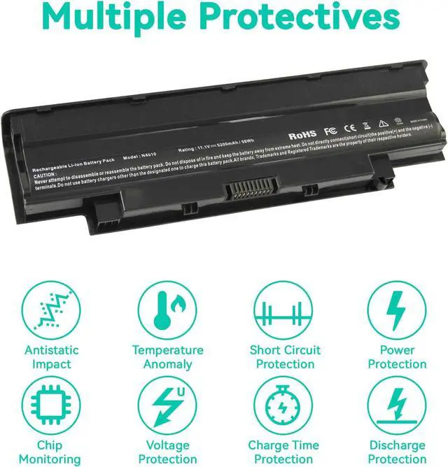 Alt view image 4 of 7 - Fancy Buying J1KND Laptop Battery for Dell N5050 N5010 N5030 N5040 N7010 N7110 N4010 N4110 M5030 M5010 M5110, Vostro 3450 3550 3750 3550N