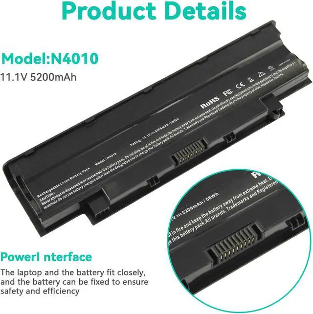 Alt view image 3 of 7 - Fancy Buying J1KND Laptop Battery for Dell N5050 N5010 N5030 N5040 N7010 N7110 N4010 N4110 M5030 M5010 M5110, Vostro 3450 3550 3750 3550N
