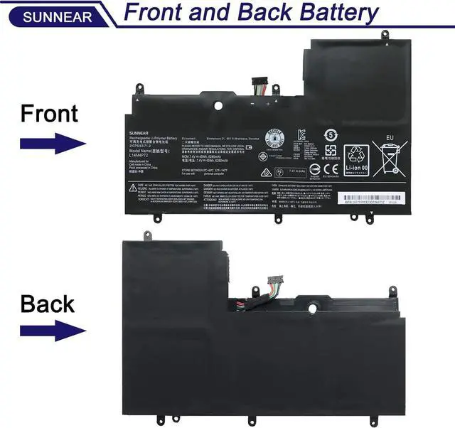 Alt view image 3 of 7 - L14M4P72 45Wh Laptop Battery Replacement for Lenovo Yoga 3-1470Yoga 700-14ISK Series Notebook L14S4P72 5B10G84689 5B10K10226 5B10G75095 5B10K10224 7.4V 6280mAh