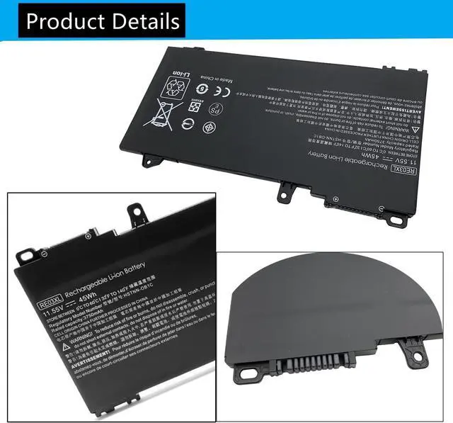 Alt view image 4 of 4 - RE03XL New Laptop Battery Compatable with HP ProBook 430 440 445 450 455R G6 G7, ZHAN 66 Pro 13 14 15 G2 G3 Series Laptop, HSTNN-OB1C HSTNN-UB7R HSTNN-DB9A L32407-AC1 L32407-2B1